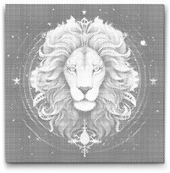  PontPöttyöző - Oroszlán/Leo Méret: 50x50cm, Keretezés: Műanyagtáblával, Szín: Fekete