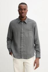 APC A. P. C. ing A. P. C. Chemise Cassel LIAEK-H12545 BLACK férfi, galléros, fekete, regular - szürke M