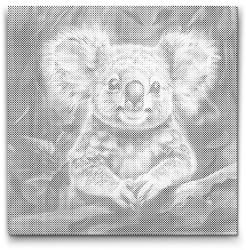 PontPöttyöző - Vidám koala 2 Méret: 50x50cm, Keretezés: Kartonlemezen, Szín: Fekete