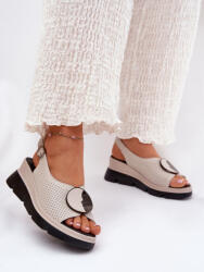 Step in style Sandale cu talpă tip pană Step in style, Model 211645, Bej