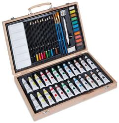 Fluxshop Set pictura si desen cu 45 de piese, carcasa din lemn cu maner si inchizatori (FLX-833730)
