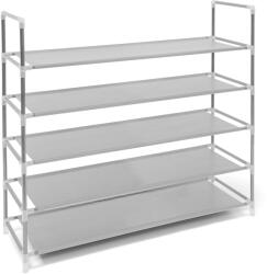 Relaxdays Raft pentru 20 perechi pantofi cu 5 niveluri, Gri, 90, 5 x 87 x 29, 5 cm (10019128_111) Pantofar