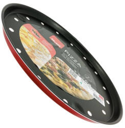 ibili Tava perforata pizza Ibili-Venus, aluminiu, 28x1.8 cm, negru rosu (IB-356128)