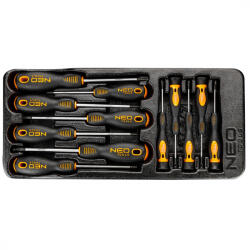 NEO TOOLS Set surubelnite de precizie, 12 piese, cu tava de atelier (84247) Surubelnita
