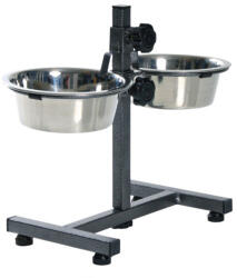 TRIXIE Stativ reglabil cu 2 castroane din nox 2 x 0, 75 L 15 cm
