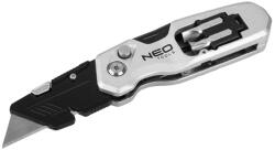 NEO TOOLS Cutit de tapet cu lama trapezoidala pliabila cu 4 lame, 2 biti (63705)