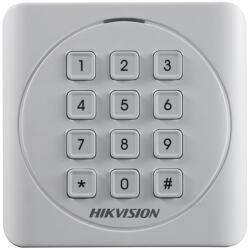 Hikvision DS-K1801MK Kártyaolvasó 13, 56 MHz, Wiegand kimenet, kültéri, billentyűzettel