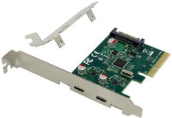 Conceptronic Bővítőkártya - EMRICK07G (PCIe x4 to 2x USB-C 3.2 Gen2, Táp: 15pin SATA) (EMRICK07G) - alarmtrade