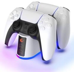 Rampage RP-PS5 dupla kontroller töltő fehér (37087) (37087)