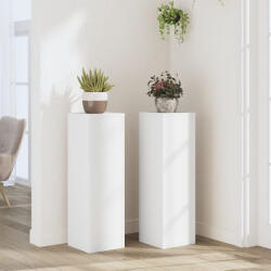 vidaXL 2 db fehér szerelt fa növénytartó állvány 25 x 25 x 80 cm (852942) - valora