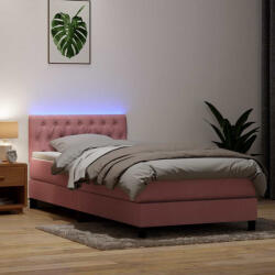 vidaXL rózsaszín bársony rugós ágy matraccal 80x210 cm (3317150)