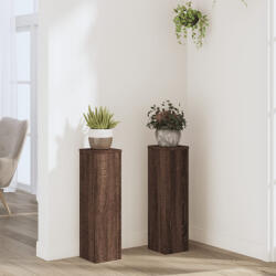 vidaXL 2 db barna tölgy szerelt fa növénytartó állvány 17x17x60 cm (852939) - valora