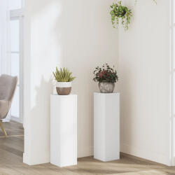 vidaXL 2 db fehér szerelt fa növénytartó állvány 17 x 17 x 60 cm (852933) - valora