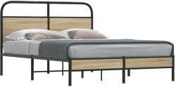 vidaXL ágykeret matrac nélkül 120x190 cm füstölt tölgy fűrészelt fa (4100353) - valora