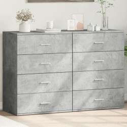 vidaXL 2 db betonszürke szerelt fa tálalószekrény 60 x 39 x 80 cm (3276626) - valora