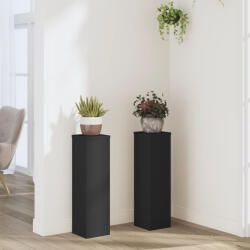 vidaXL 2 db fekete szerelt fa növénytartó állvány 17 x 17 x 60 cm (852934) - valora