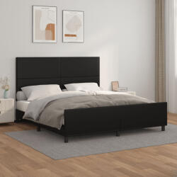 vidaXL fekete műbőr ágykeret fejtámlával 160x200 cm (3125457)