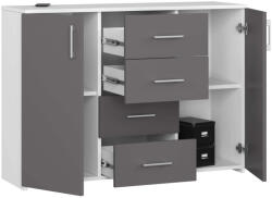 AKORD K45 Modern Komód Fehér-Grafitszürke Matt (AKO-KOMMK45WEISSGRAPHPK)