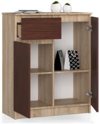 AKORD CLP K80 Komód Sonoma Tölgy Wenge Laminált (OP0LKOMDABVEN006)
