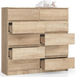 AKORD CLP K120 Komód Laminált Sonoma Tölgy 10 Fiókos (OP0LK-1DAB009)