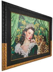 King Home Pearls Leopard Luxus Művészeti Kép Gyöngy Díszítéssel (KHM-KH1501100250) - platinashop