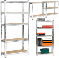 AKORD Fancy Garden Garázs Fém Polcrendszer Ezüst 70x30x154 MDF Polcokkal (2xREGMET7030154SRE)