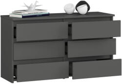 AKORD CL100 Matt Laminált Fiókos Komód Szürke 6-Fiókos (OP0LCL1006SZSZAR001)