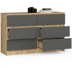 AKORD CLP Artisan 6-Fiókos Komód Matt Tölgy/Szürke (OP0LK-1ARTSZAR)