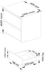 AKORD CLP CL2 Éjjeliszekrény Laminált Grafitszürke Artisan Tölgy (OP0LCL2SZARART001)