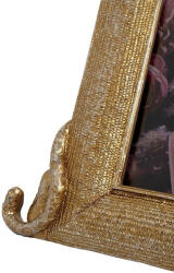  KARE Design Leopard Poliészter Képkeret Arany-Ezüst 10x15 cm (KHM-53569)