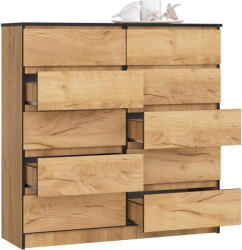 AKORD CLP K120 Komód Laminált Tölgy Craft 10 Fiókos (OP0LK-120SZ10CRA)