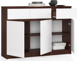 AKORD CLP Wenge-Fehér Modern Komód 3 Ajtós 3 Fiókos (OP0LK-1VENBIA0008)