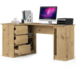 AKORD B20 Sarok Íróasztal Artisan Tölgy 155 cm Bal Oldali 3 Fiókos (IP0PBIUART005)