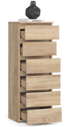 AKORD CL6 Keskeny Komód Laminált Sonoma Tölgy 6-Fiókos (OP0LCL6SON001)