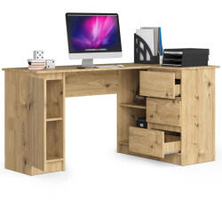 AKORD B20 Sarok Íróasztal Artisan Tölgy 155 cm 3 Fiókos (IP0PBIUART006)