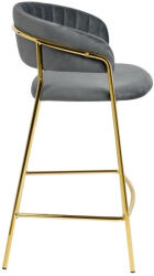  King Home Margo Bárszék Velúr Sötétszürke Arany Vázzal (KHM-KH1201100129-11)