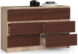 AKORD CLP 6-Fiókos Komód Sonoma Tölgy/Wenge Laminált (OP0LK-1DABVEN001)