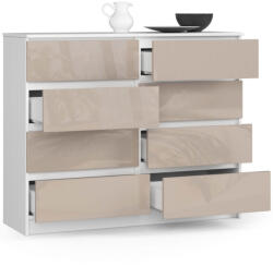 AKORD CLP 8 Fiókos Cappuccino Magasfényű Komód (OP0LK-1CAPU)