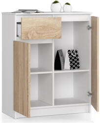 AKORD CLP K80 Komód Laminált Fehér-Sonoma Tölgy (OP0LKOMK80BIASON)