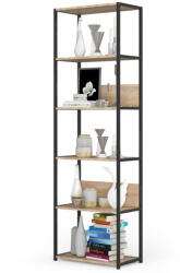 AKORD Loft Fém Polcos Állvány Sonoma Tölgy 6 Polcos REGMETCZARSONCL600 (REGMETCZARSONCL600)