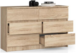AKORD CLP K140 Komód 6 Fiókos Sonoma Tölgy (OP0LK-1DAB002)