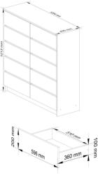 AKORD CLP K120 Komód Sonoma Tölgy Fehér 10-Fiókos Laminált (OP0LK-1DABBIA009)