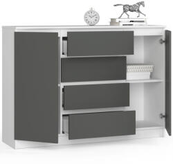 AKORD CLP Modern Komód Laminált Fehér-Szürke Matt (OP0LKOMBIASZA006)