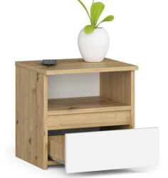 AKORD CL1 Artisan Tölgy Fehér Éjjeliszekrény (OP0LCL1ARTBIA001)