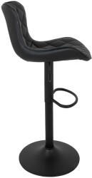  King Home Favius Állítható Magasságú Bárszék Steppelt PU Bőr Fekete (KHM-KH1501100223)