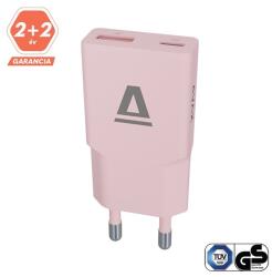 AVAX CH641P NANO SLIM 30W USB-C (PD3.0)+USB-A (QC3.0) pink hálózati töltő (AVAX CH641P) - bestbyte