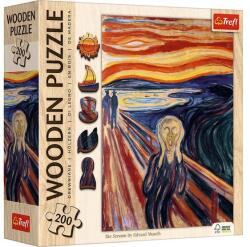 Trefl 200 db-os Wooden Contour Fa Puzzle - Munch - A sikoly (20252) (20252)