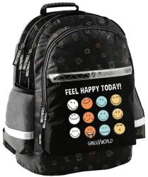 PASO Smiley ergonomikus iskolatáska, hátizsák - 2 rekeszes - Feel Happy Today (SM25LR-116) (SM25LR-116)