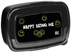 PASO Smiley műanyag uzsonnás doboz - Feel Happy Today (SM25UN-3022) (SM25UN-3022)