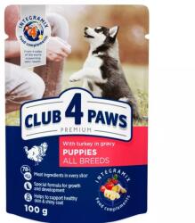 CLUB 4 PAWS Premium Alutasakos Kutyaeledel Pulyka Szószban 100g